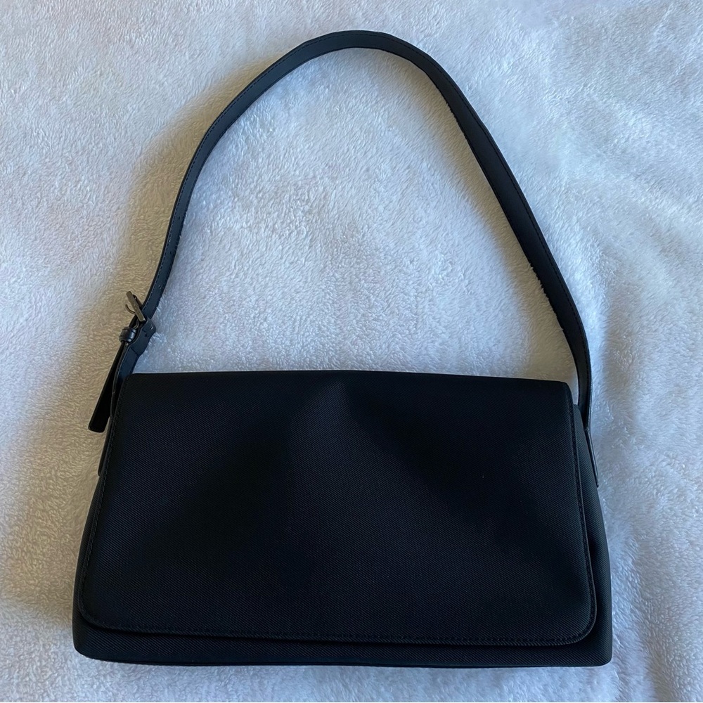 COACH 7413  Mercer Vintage Nylon Black Shoulder Bag with Leather Strap